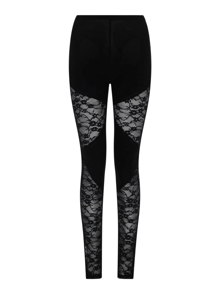 PATCHWORK LEGGINGS WITH LACE INSERTS