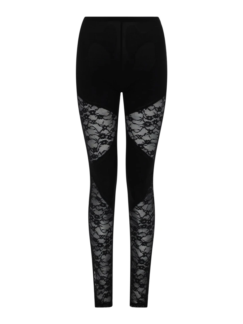 PATCHWORK LEGGINGS WITH LACE INSERTS