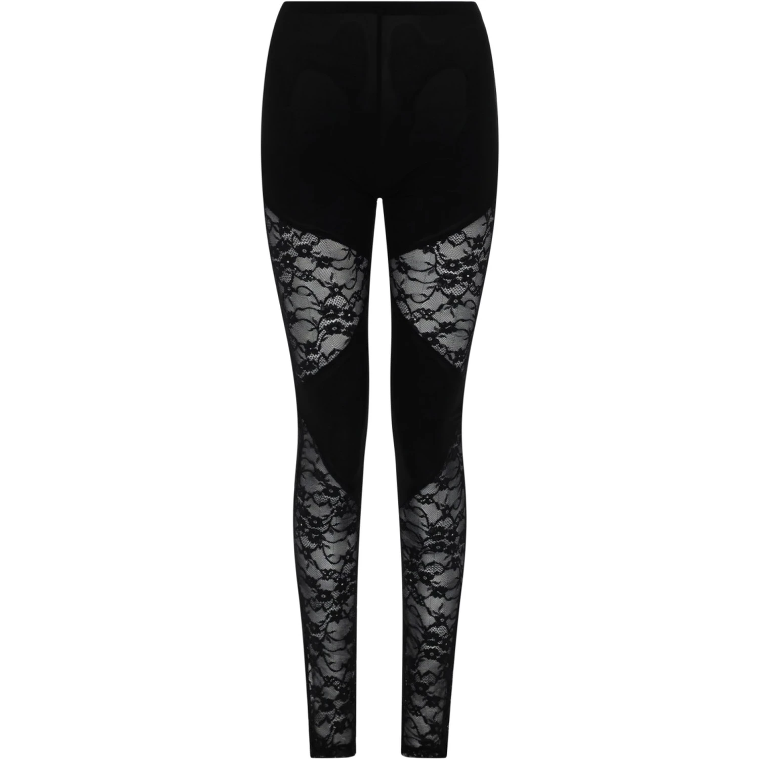 PATCHWORK LEGGINGS WITH LACE INSERTS