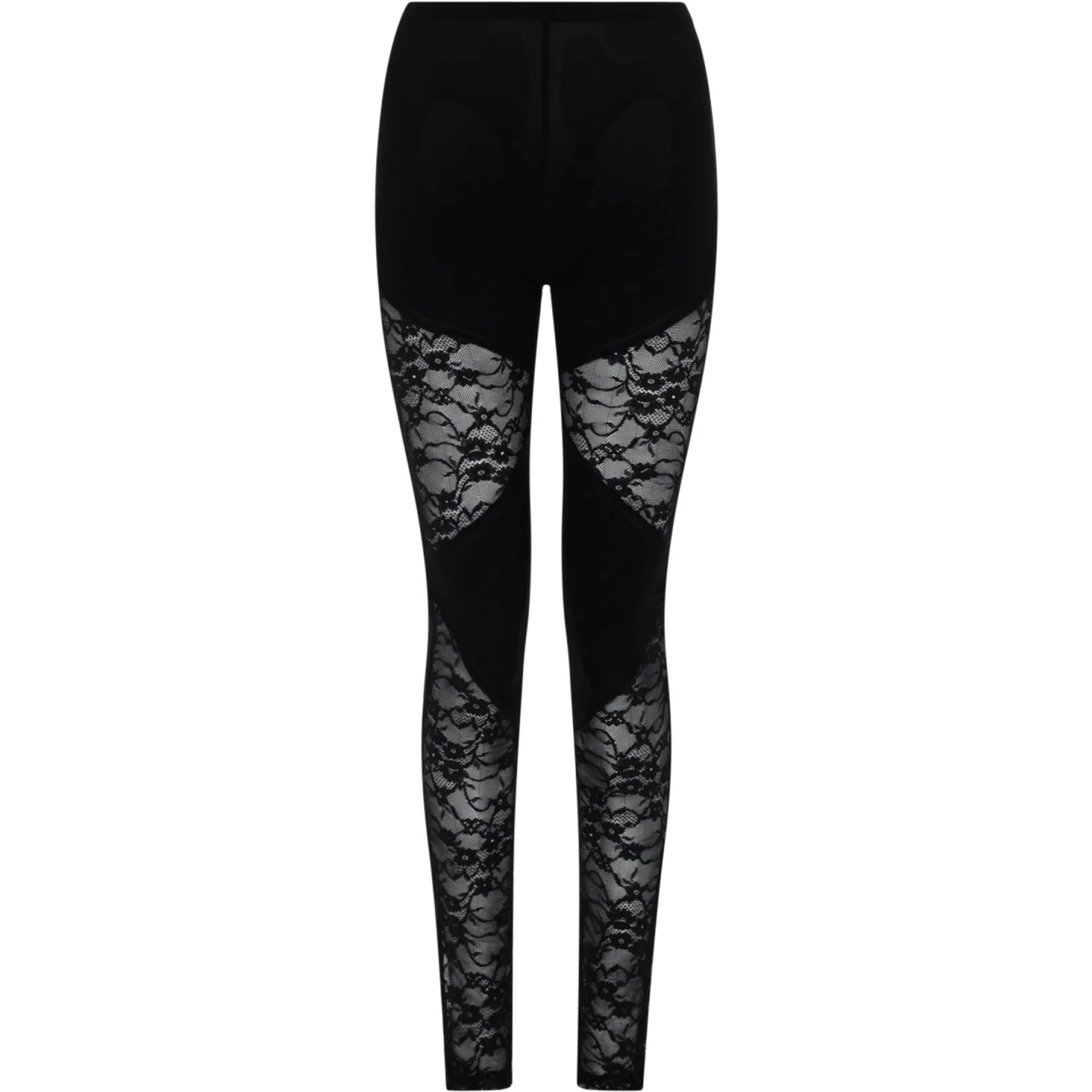 PATCHWORK LEGGINGS WITH LACE INSERTS