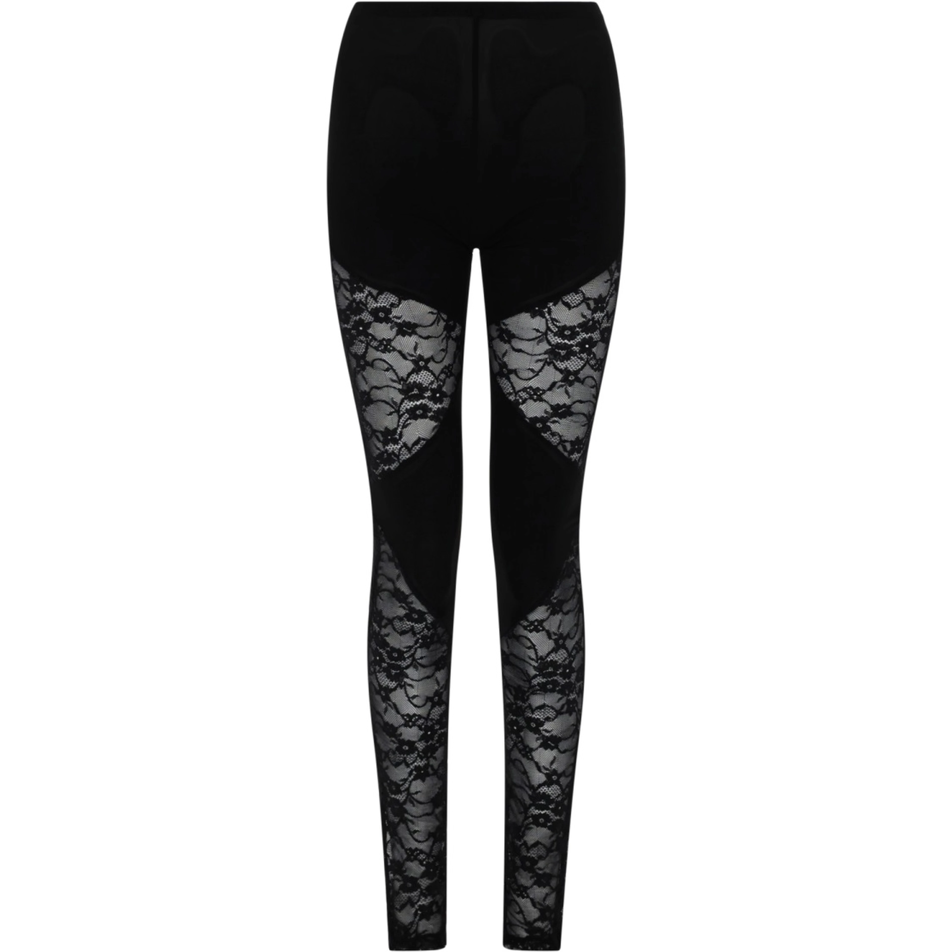 PATCHWORK LEGGINGS WITH LACE INSERTS