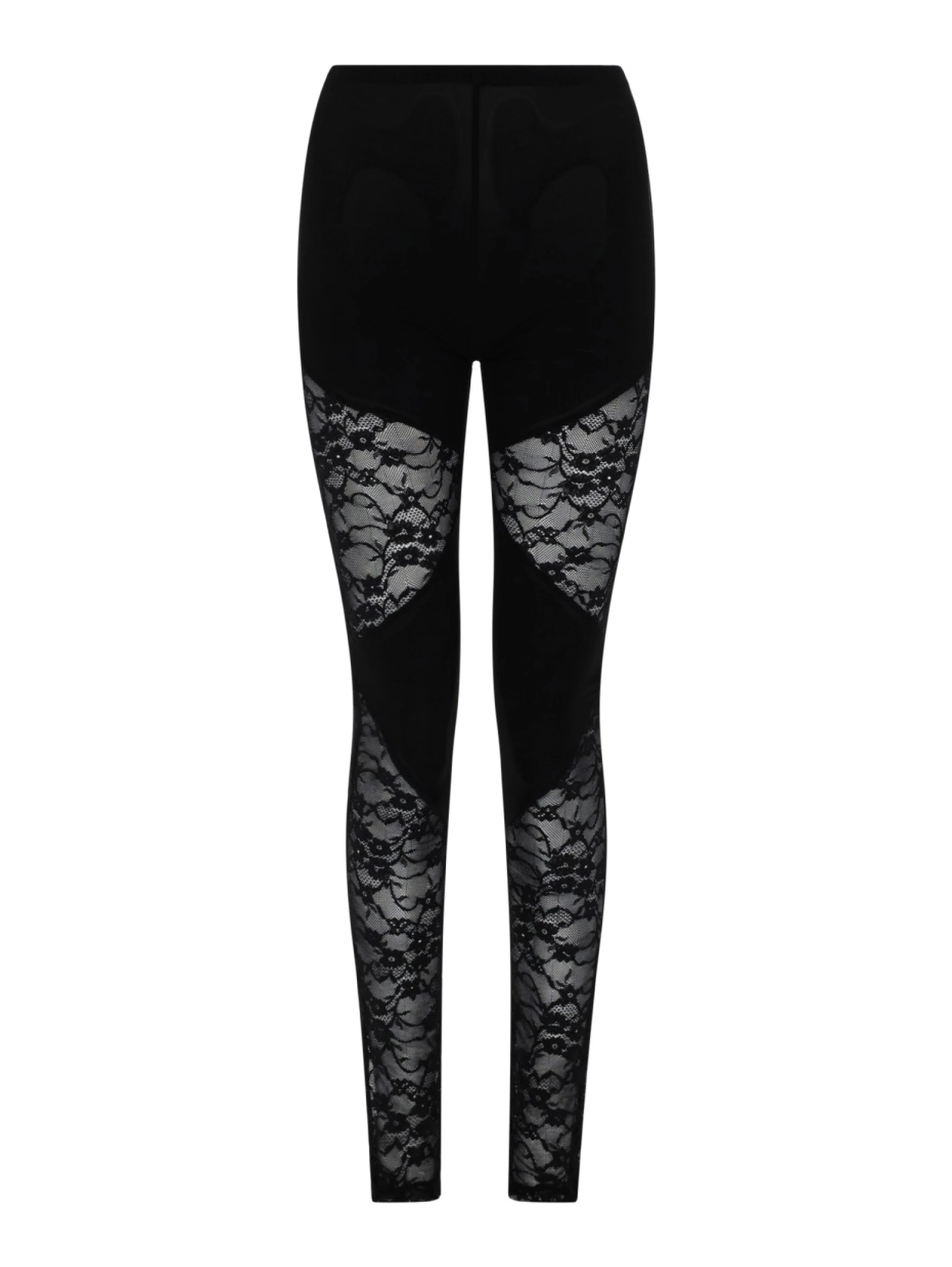 PATCHWORK LEGGINGS WITH LACE INSERTS