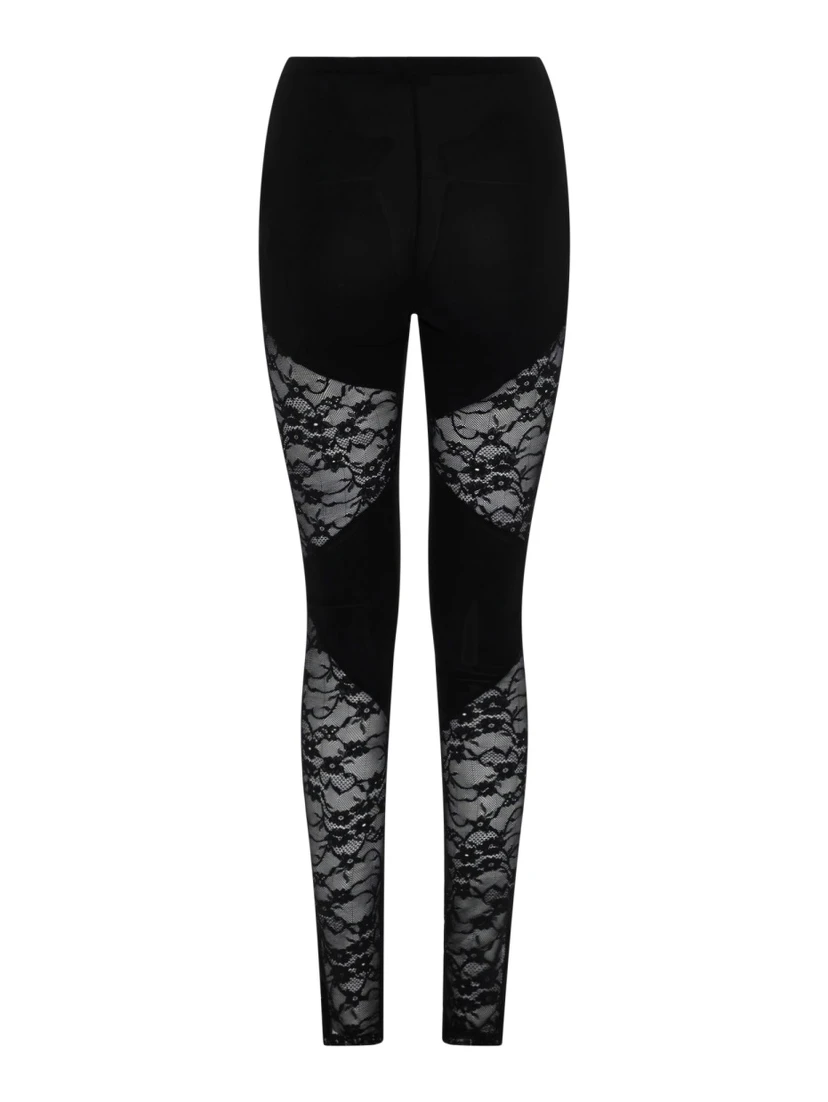 PATCHWORK LEGGINGS WITH LACE INSERTS
