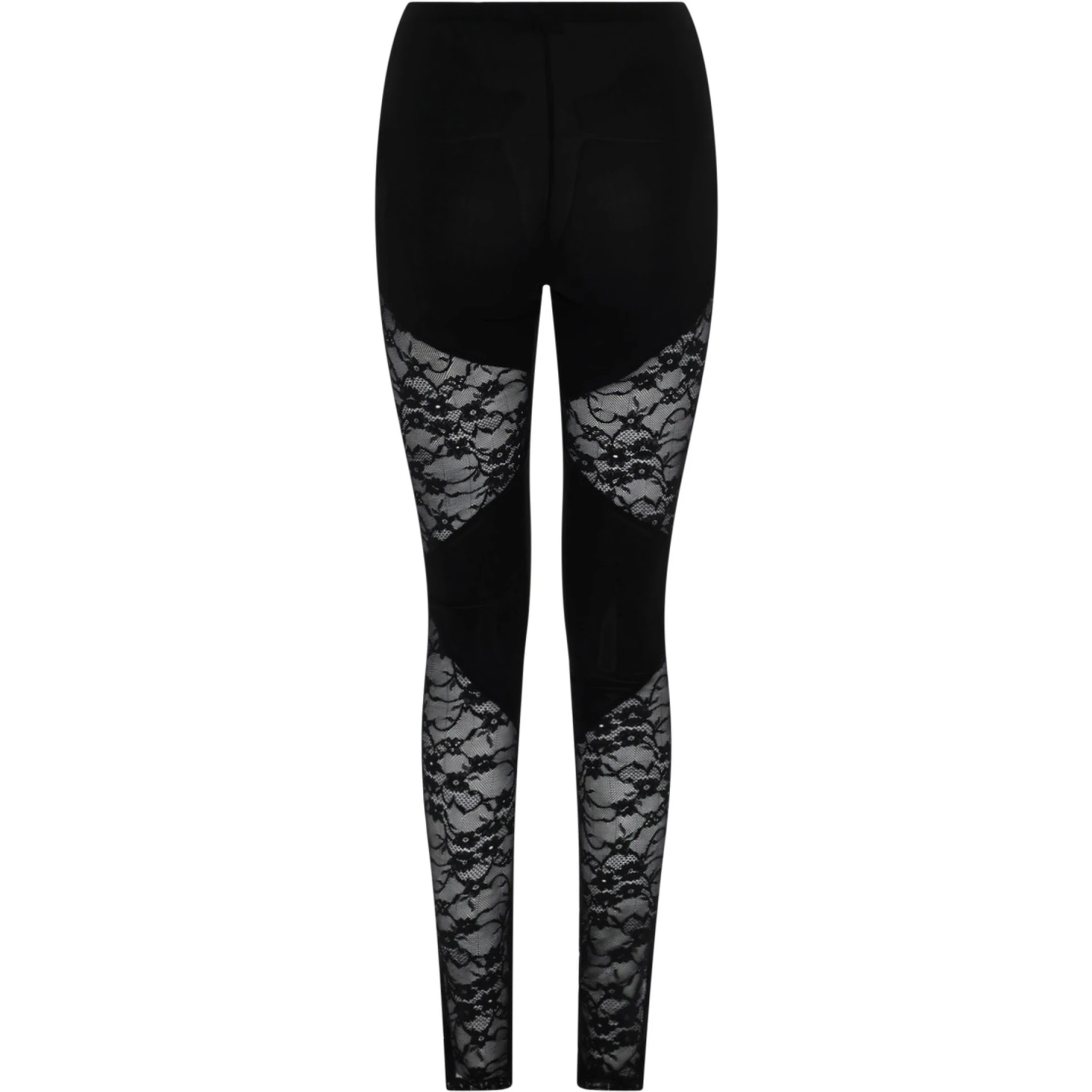 PATCHWORK LEGGINGS WITH LACE INSERTS