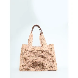 East-West Summer Banana raffia tote bag