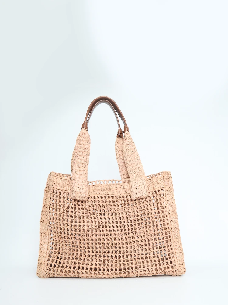 East-West Summer Banana raffia tote bag alternative