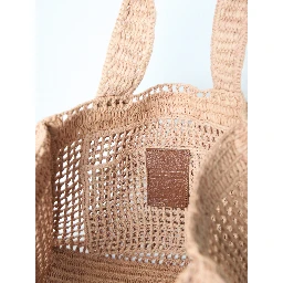 East-West Summer Banana raffia tote bag