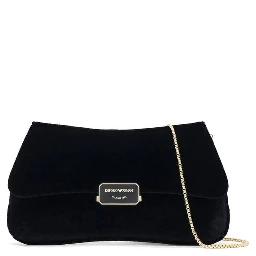Black Polyester Clutch Bag