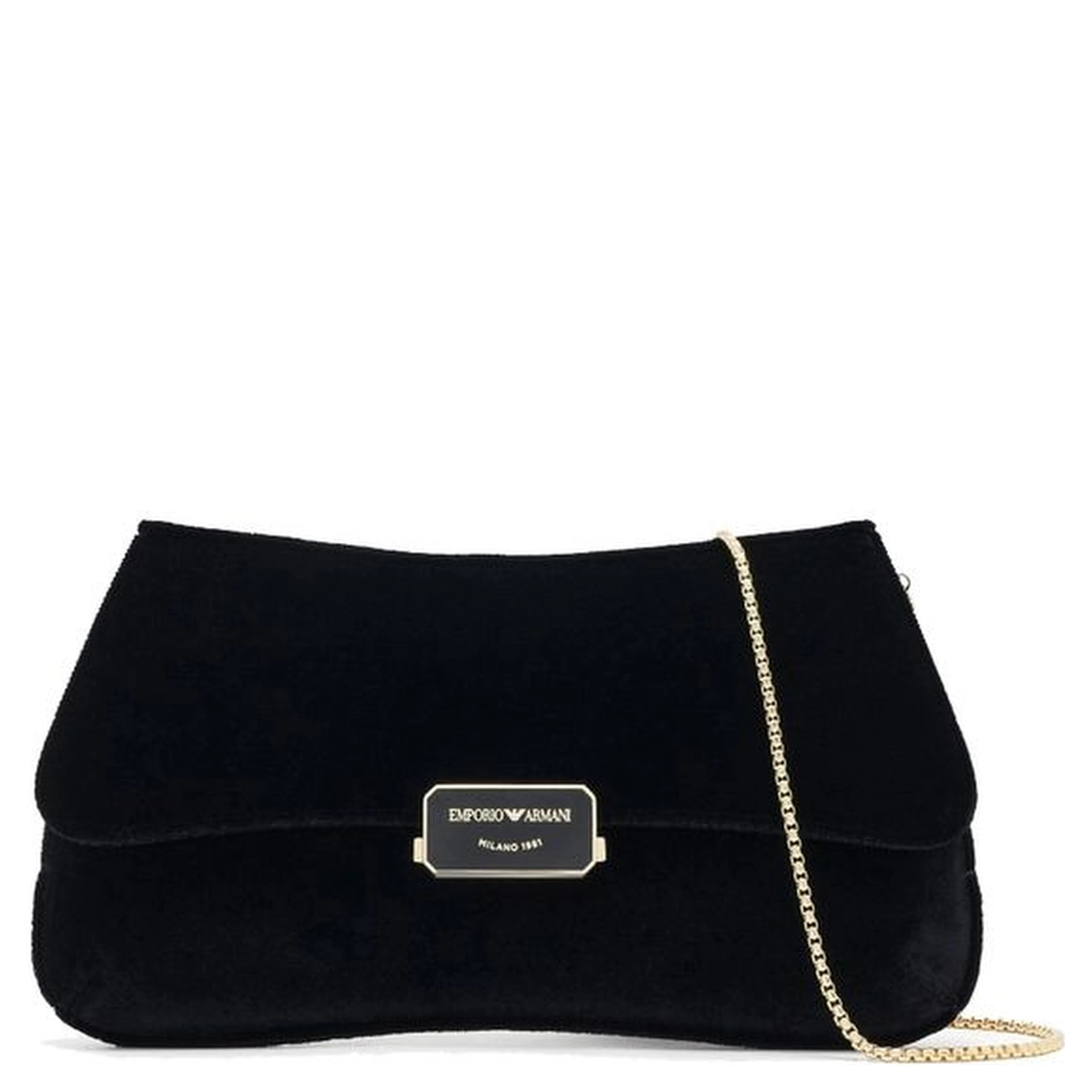 Black Polyester Clutch Bag