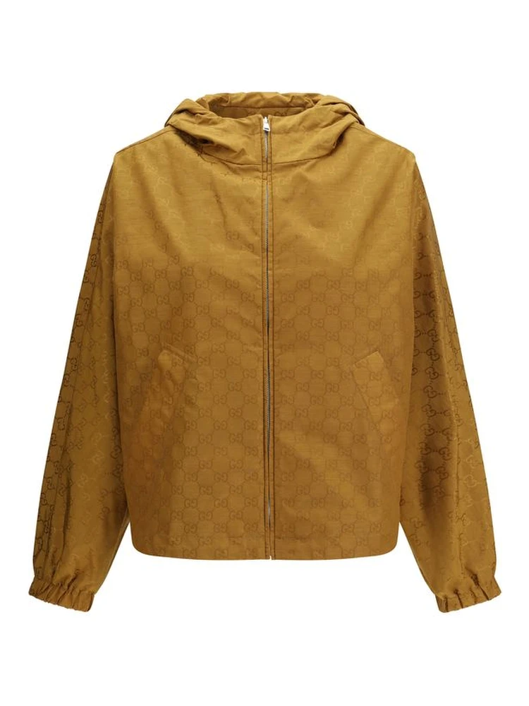 Beige Nylon Shell Jacket