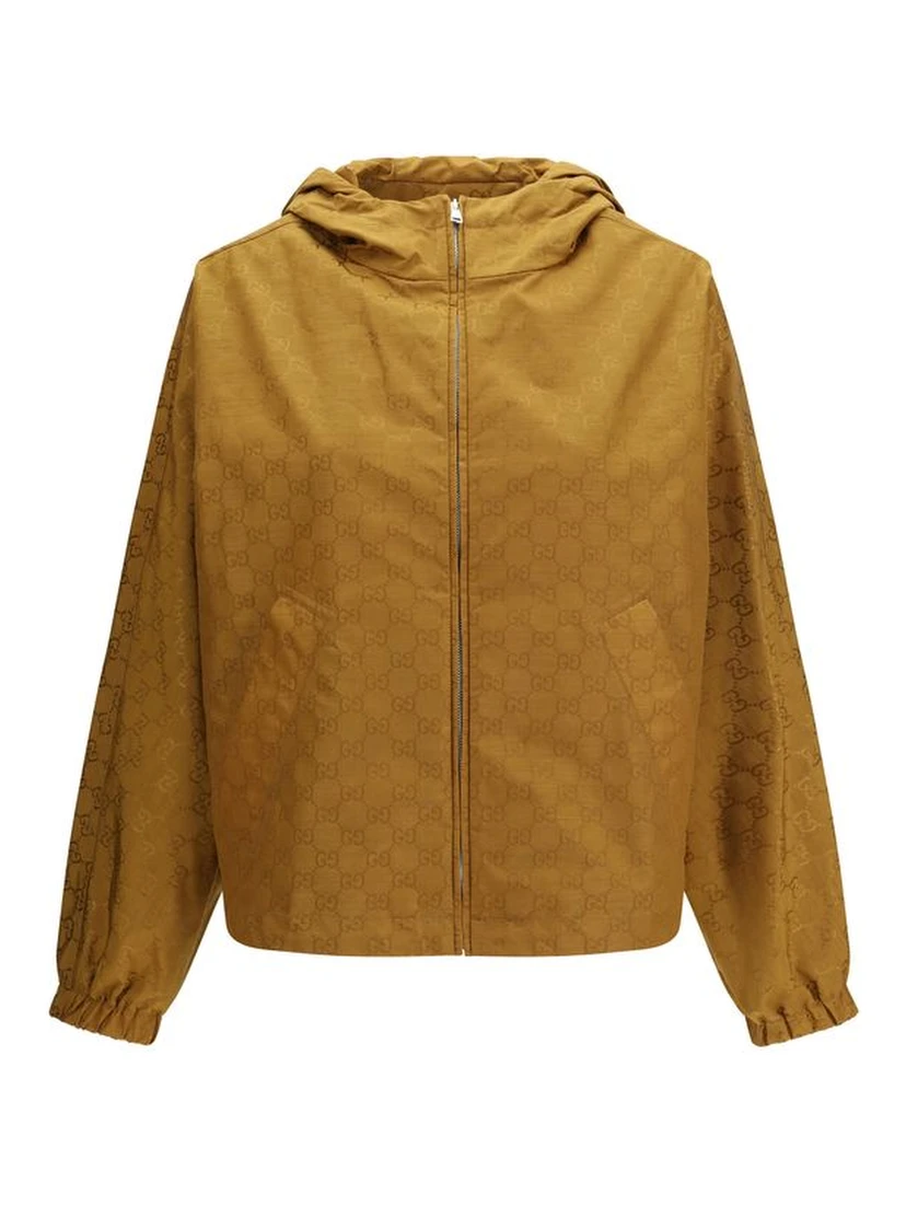 Beige Nylon Shell Jacket