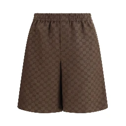 Brown Linen Bermuda Shorts