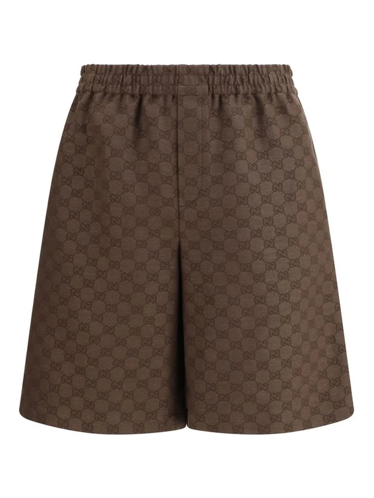 Brown Linen Bermuda Shorts