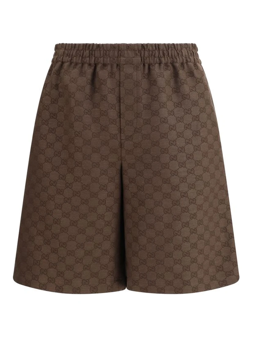Brown Linen Bermuda Shorts