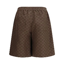 Brown Linen Bermuda Shorts
