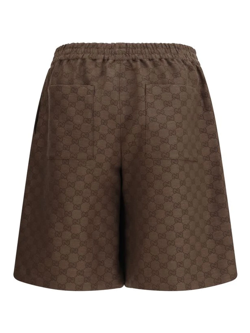 Brown Linen Bermuda Shorts