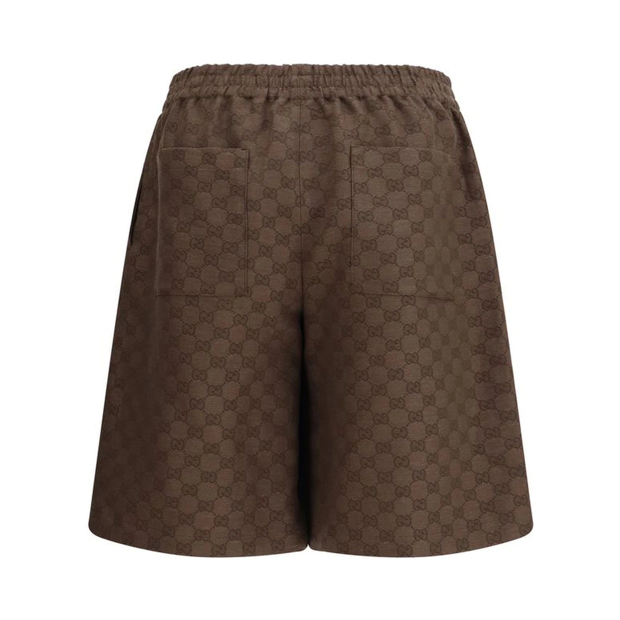Brown Linen Bermuda Shorts