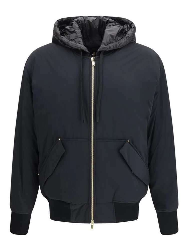Black Nylon Bomber