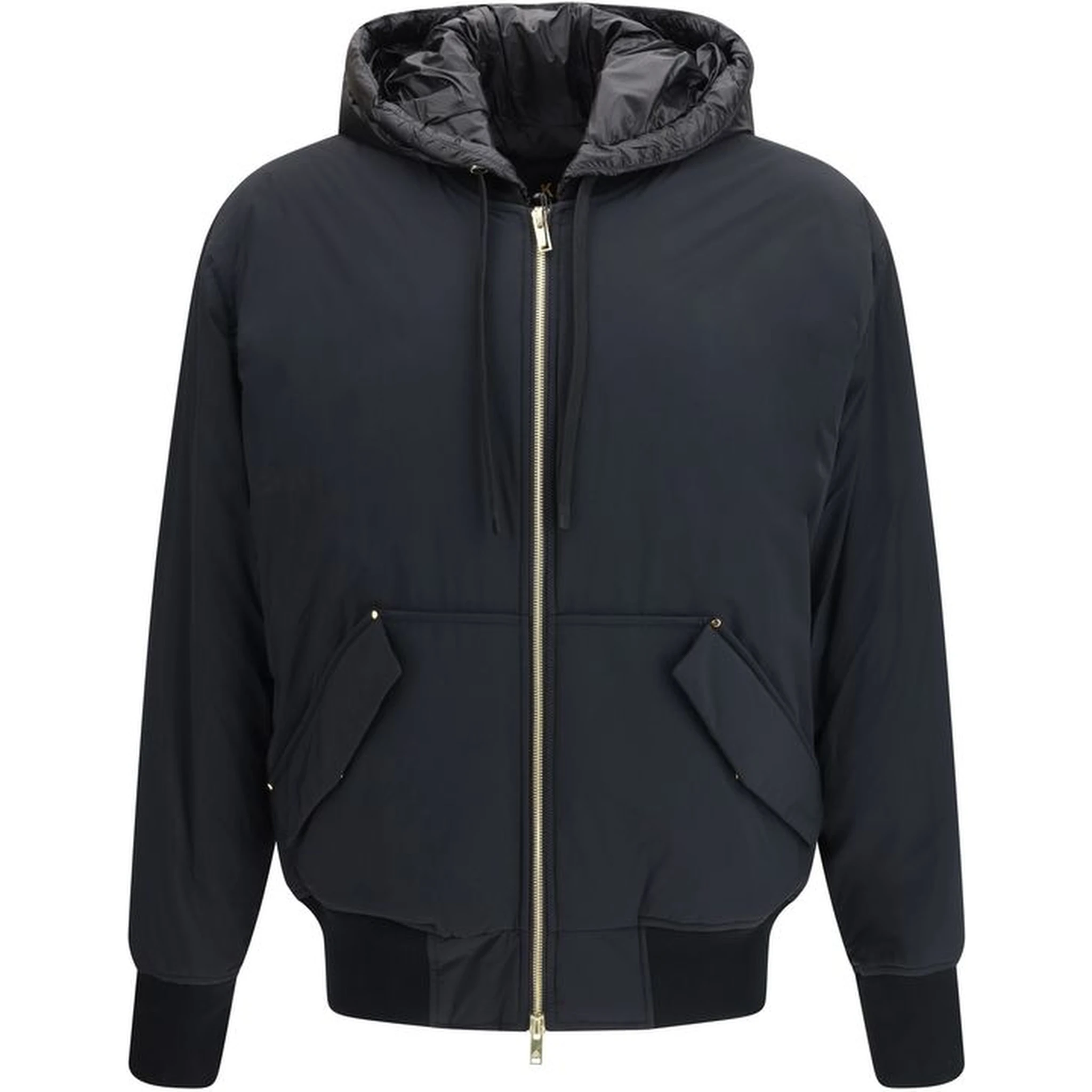 Black Nylon Bomber