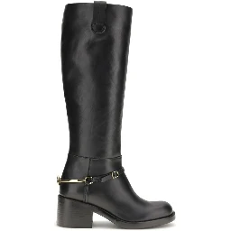 Black Calf Leather Bos Taurus Lace-Up Boots