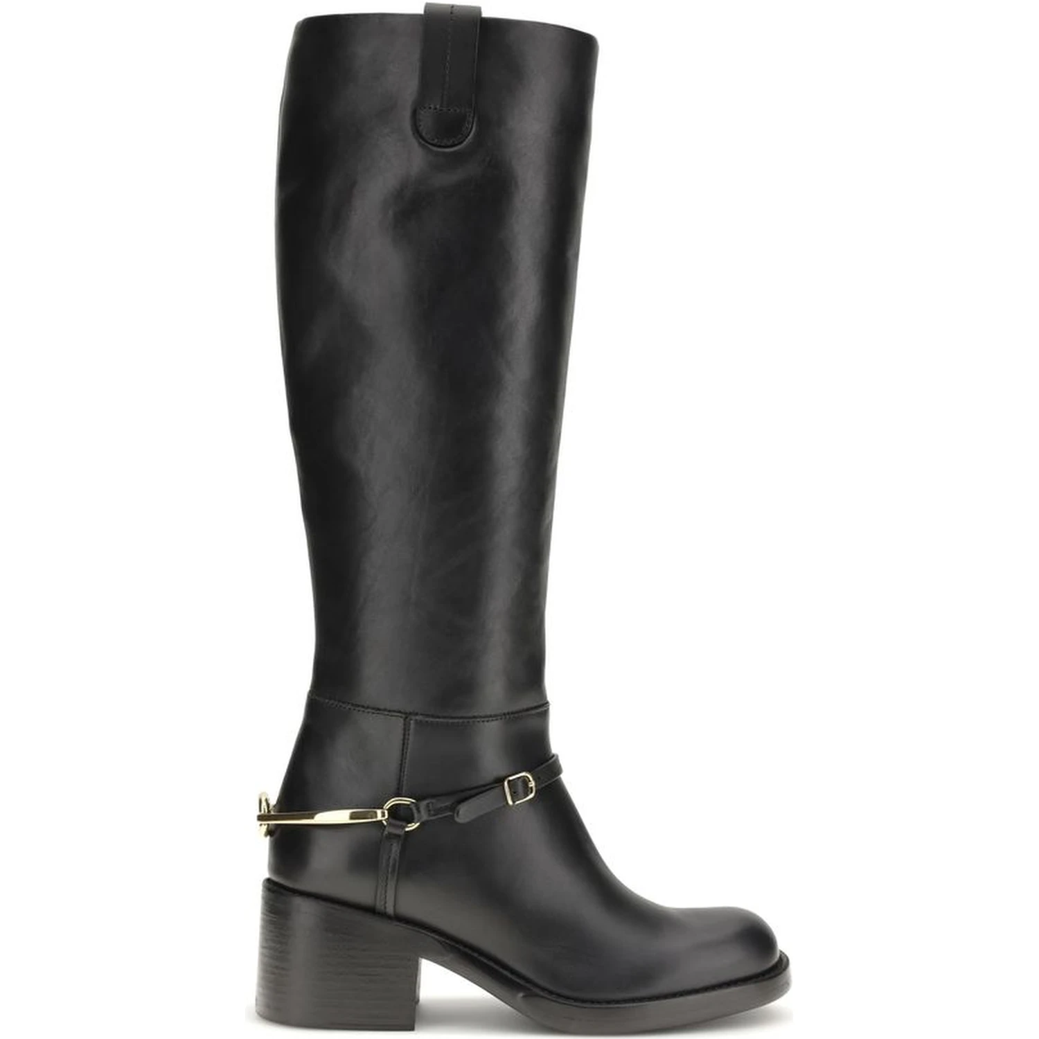 Black Calf Leather Bos Taurus Lace-Up Boots