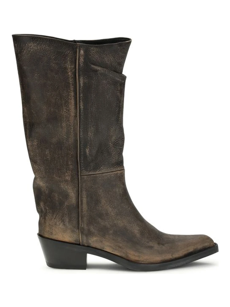 Brown Calf Leather Bos Taurus Boots