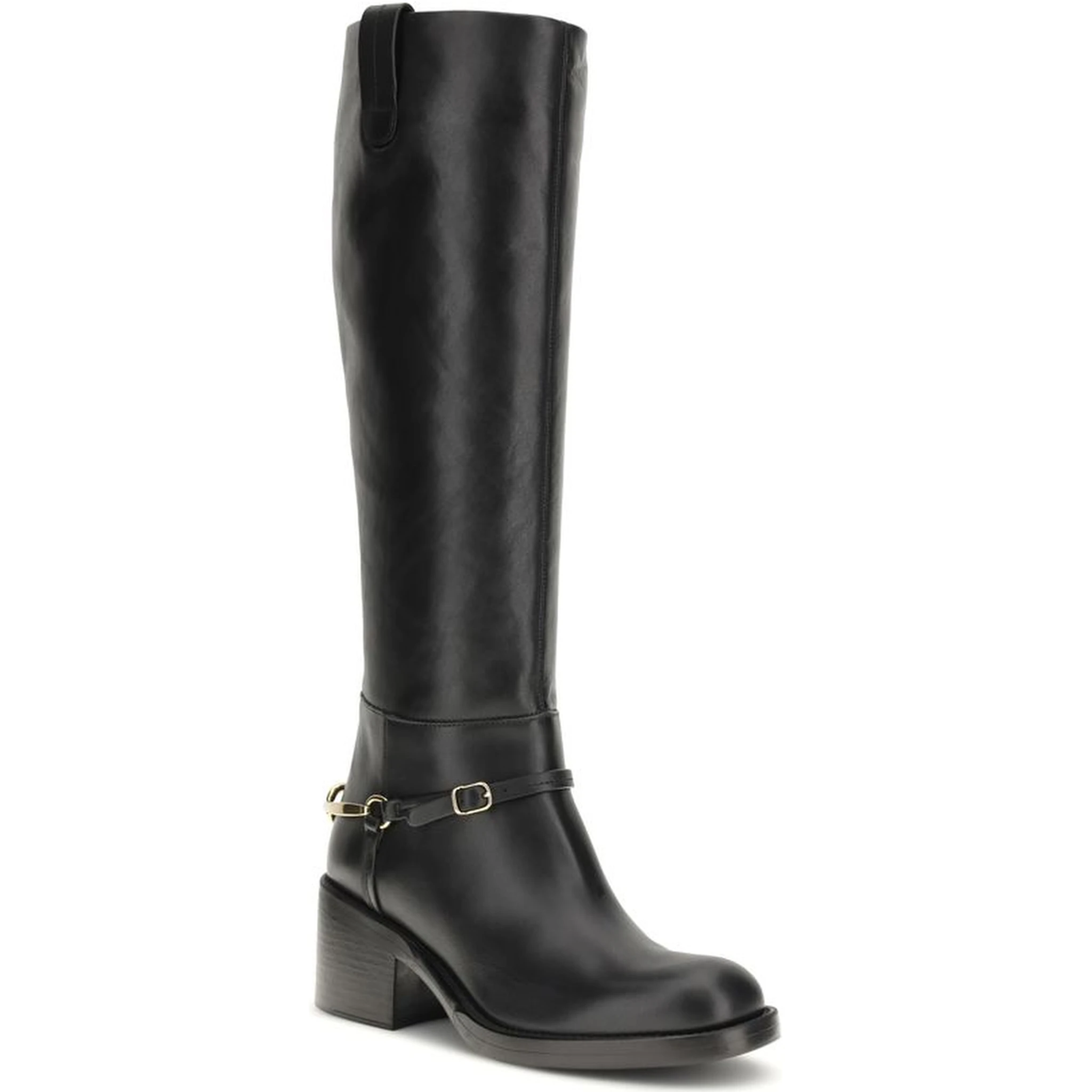 Black Calf Leather Bos Taurus Lace-Up Boots