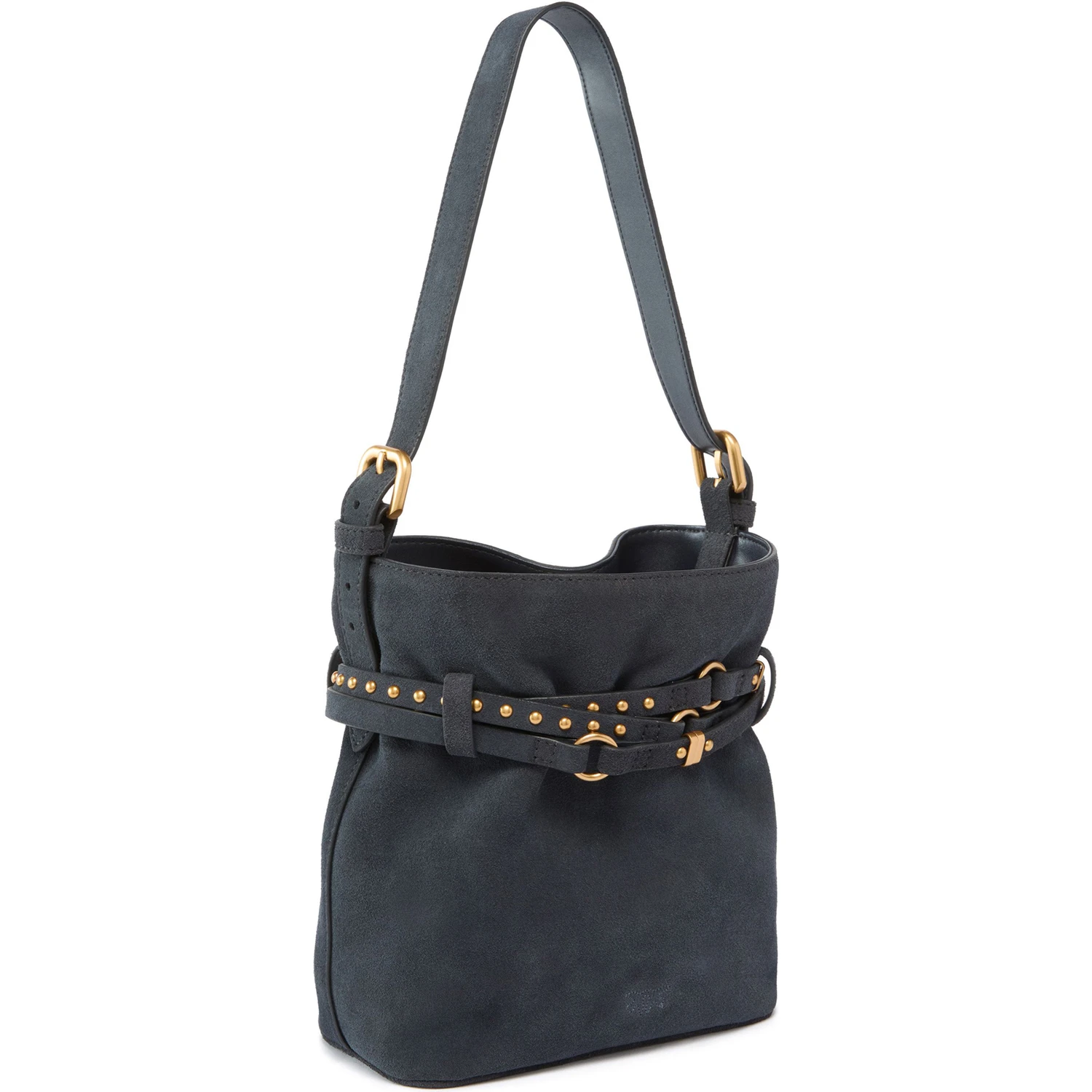 PINKO BUCKET BELT MINI SUEDE handbag