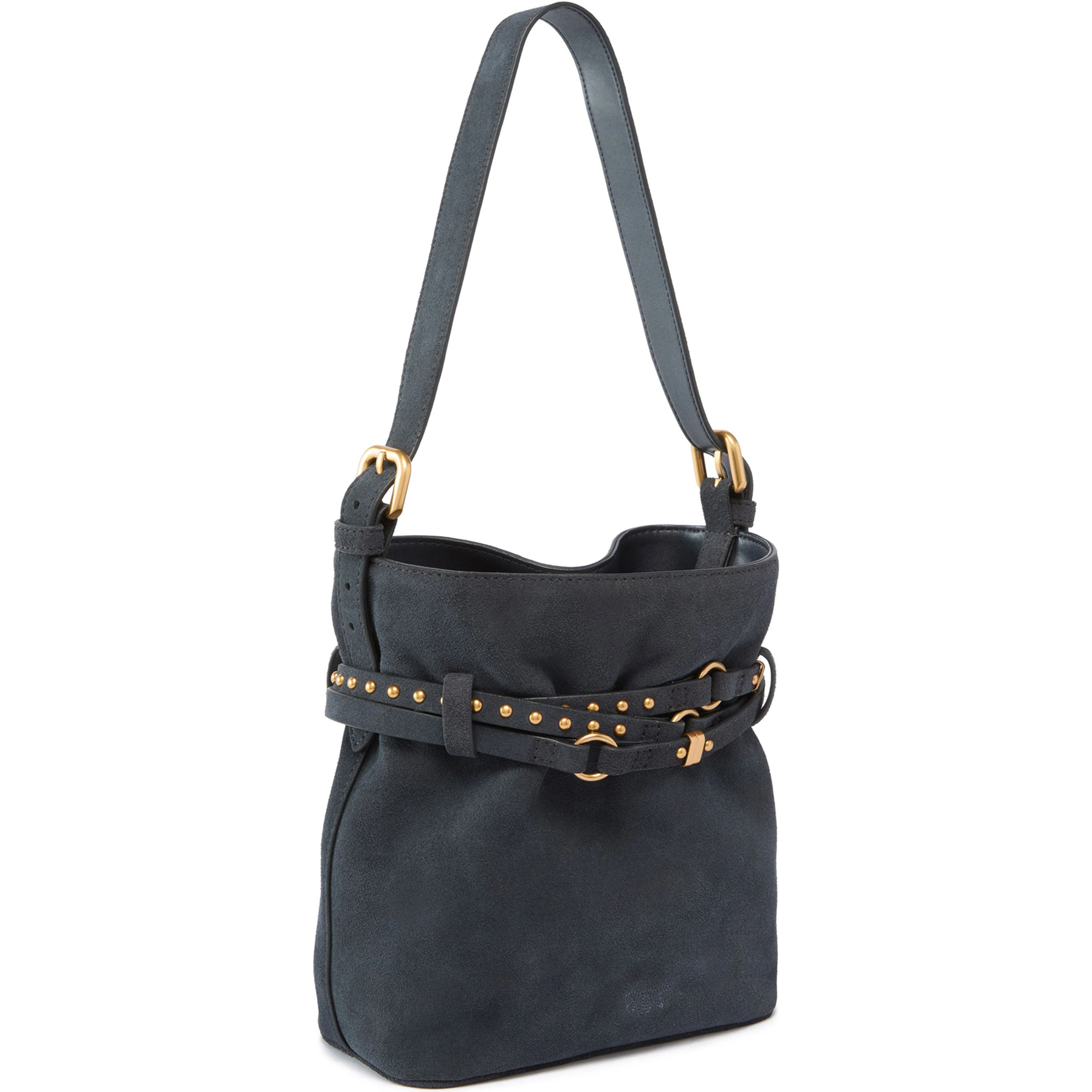 PINKO BUCKET BELT MINI SUEDE handbag