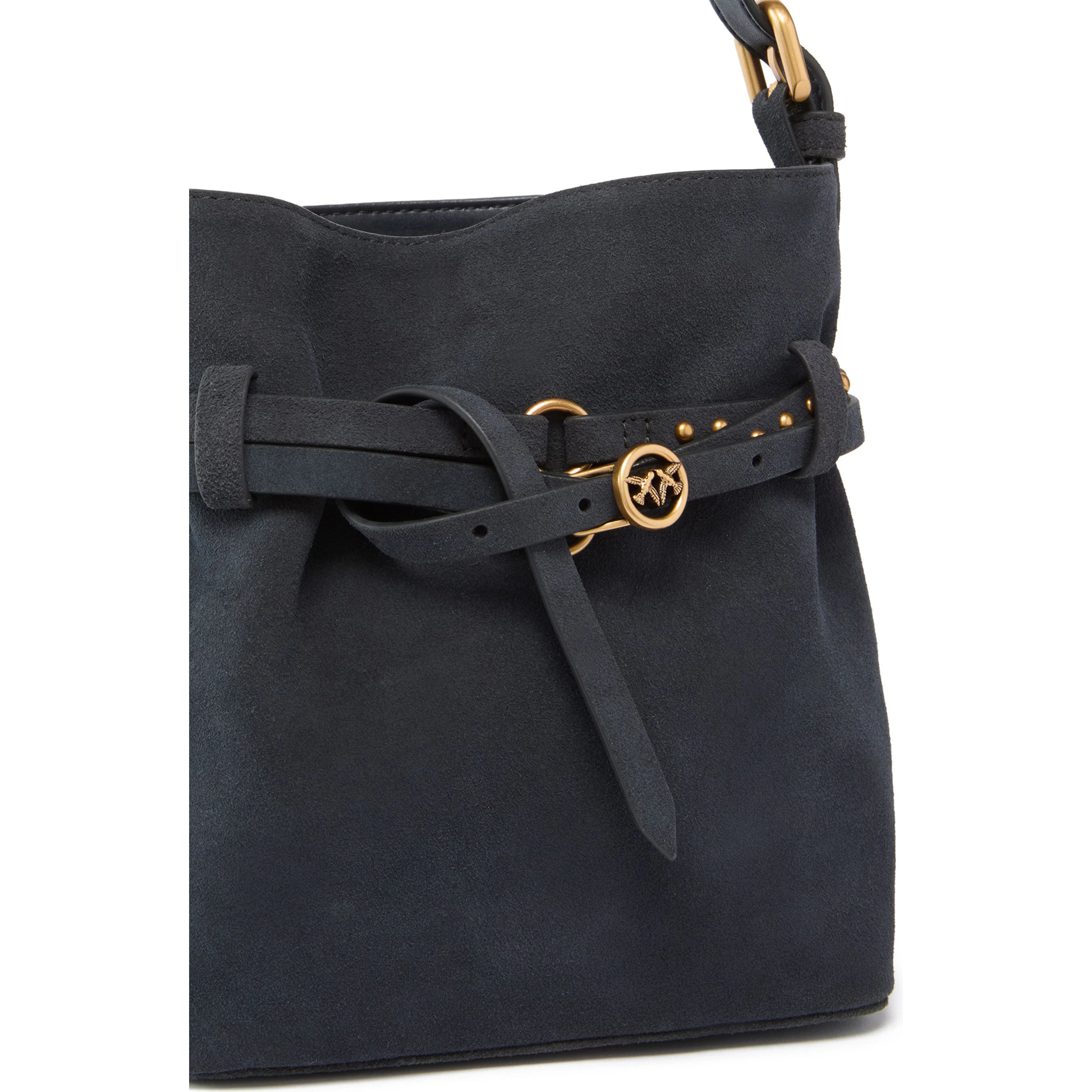 PINKO BUCKET BELT MINI SUEDE handbag