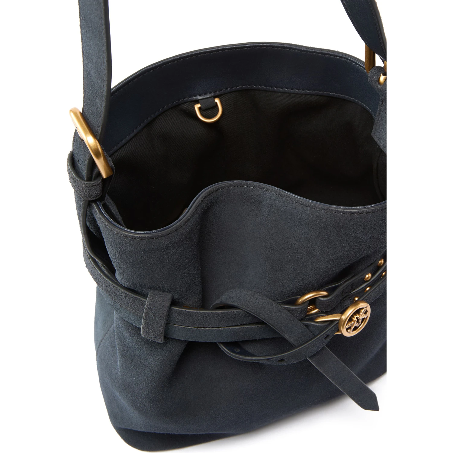 PINKO BUCKET BELT MINI SUEDE handbag
