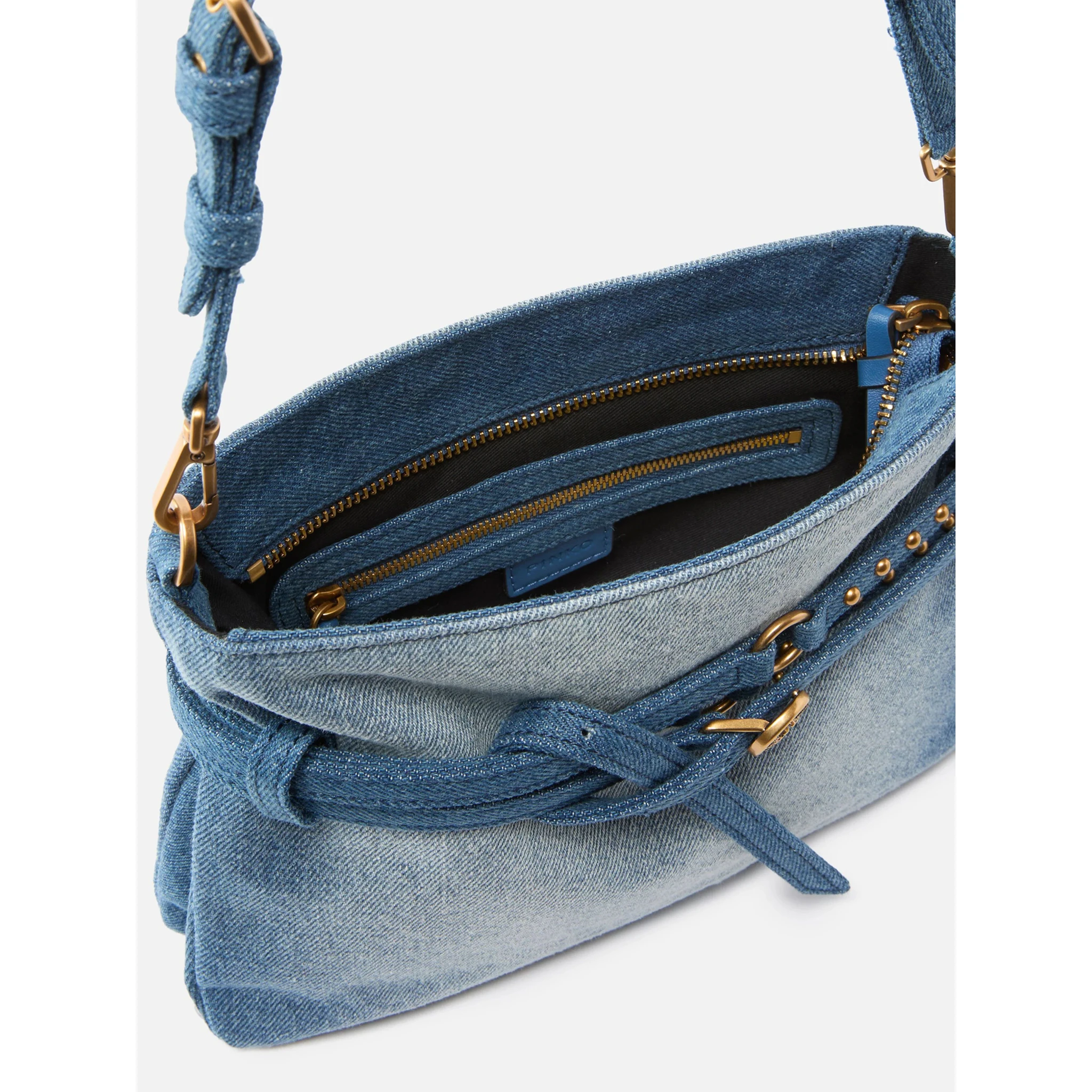 PINKO BELT MINI DENIM bag