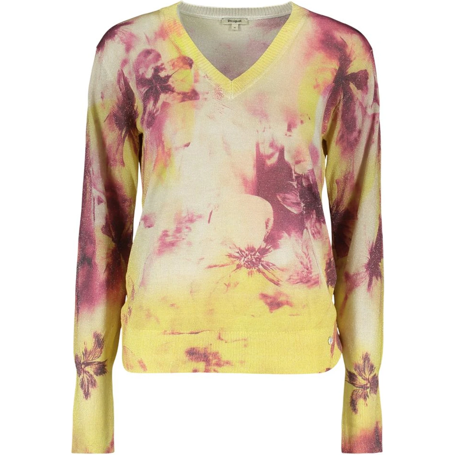 Yellow Viscose Women Sweater