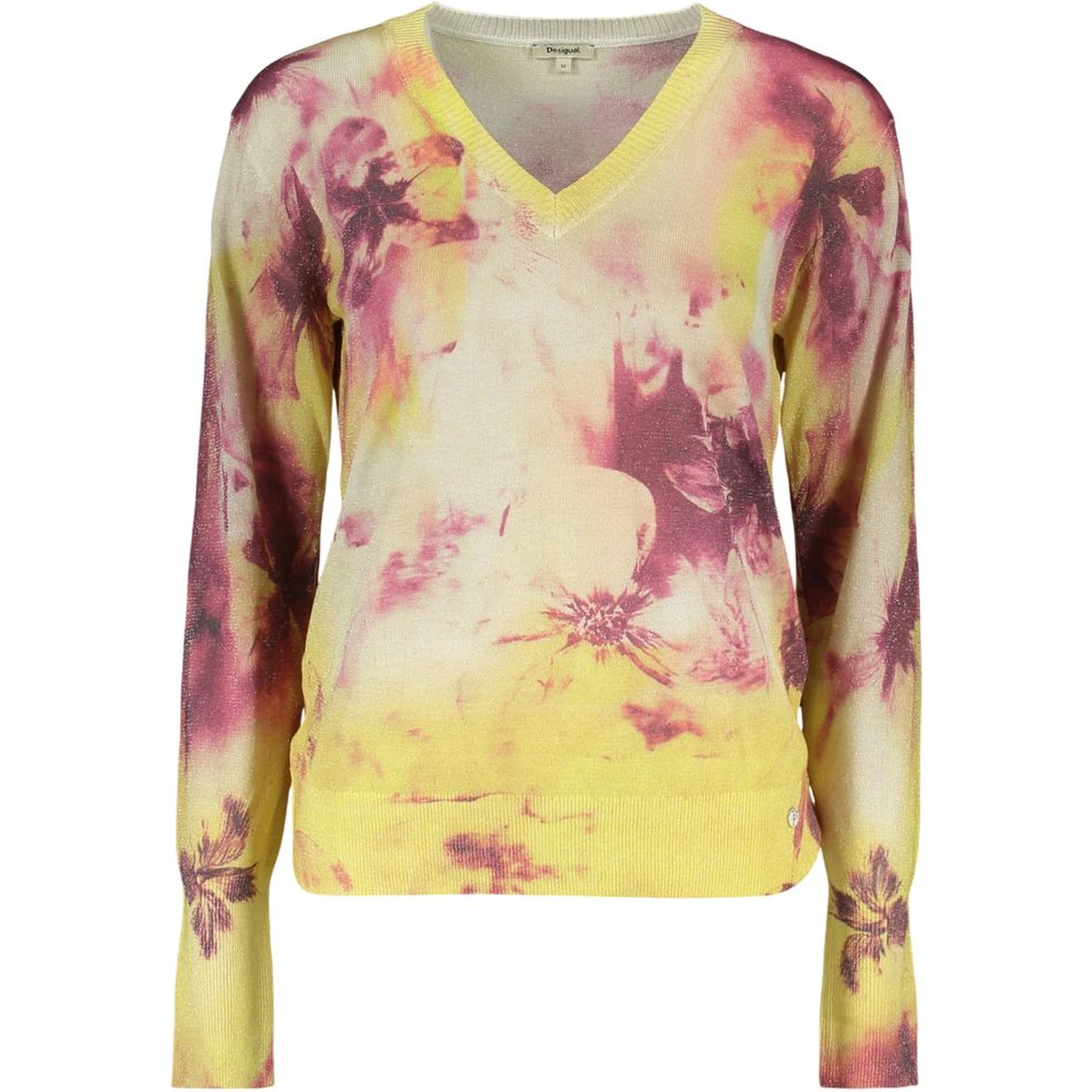 Yellow Viscose Women Sweater