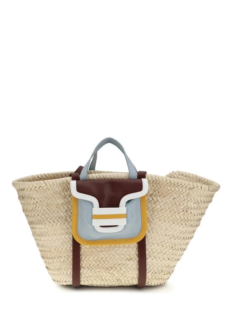 Beige Raffia Shoulder Bag