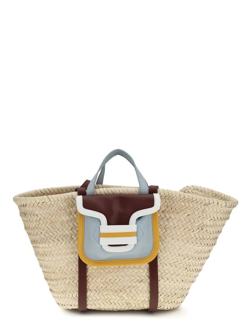 Beige Raffia Shoulder Bag
