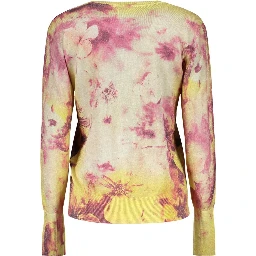 Yellow Viscose Women Sweater