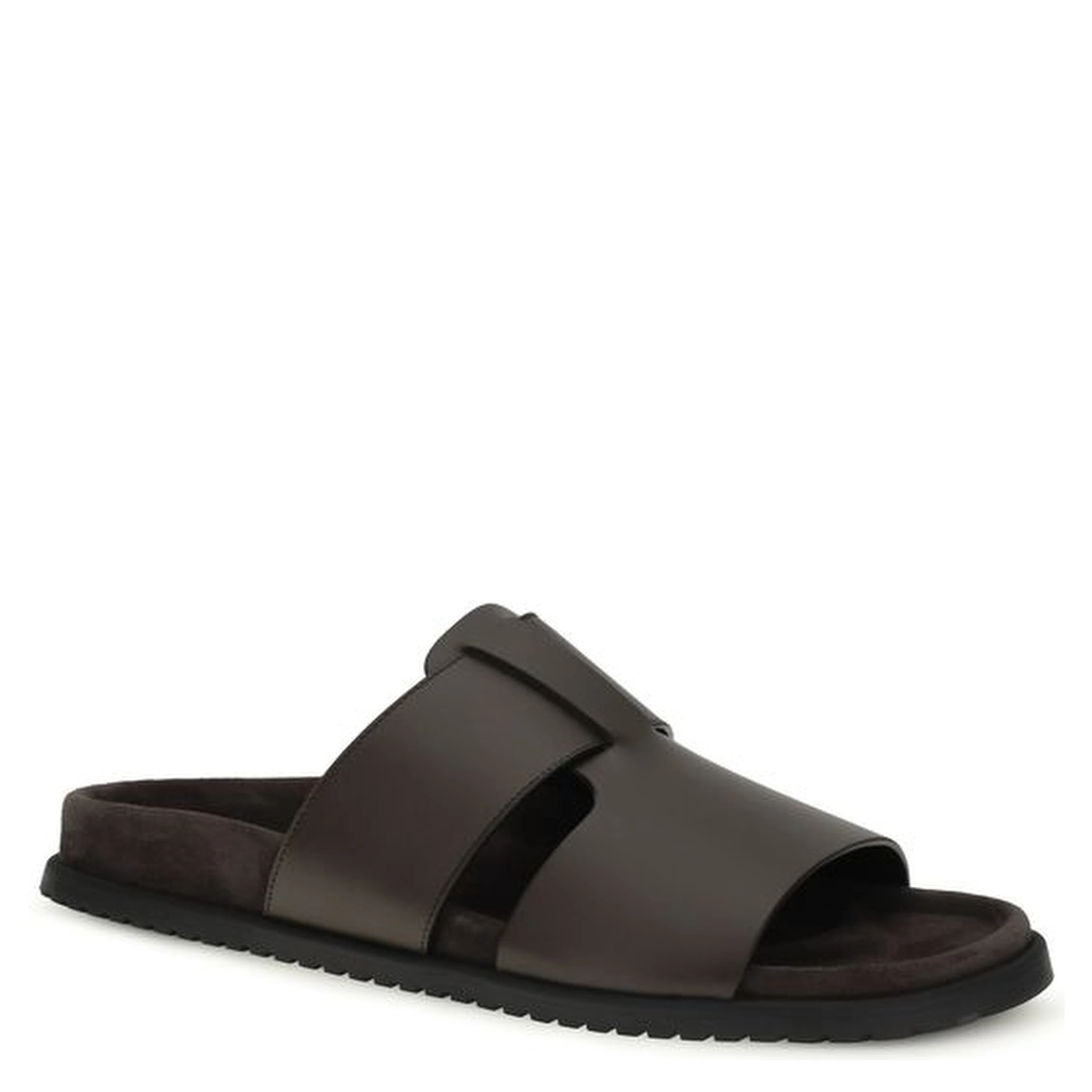 Brown Calf Leather Bos Taurus Flat Sandals