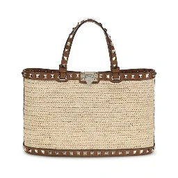 Beige Raffia Shoulder Bag