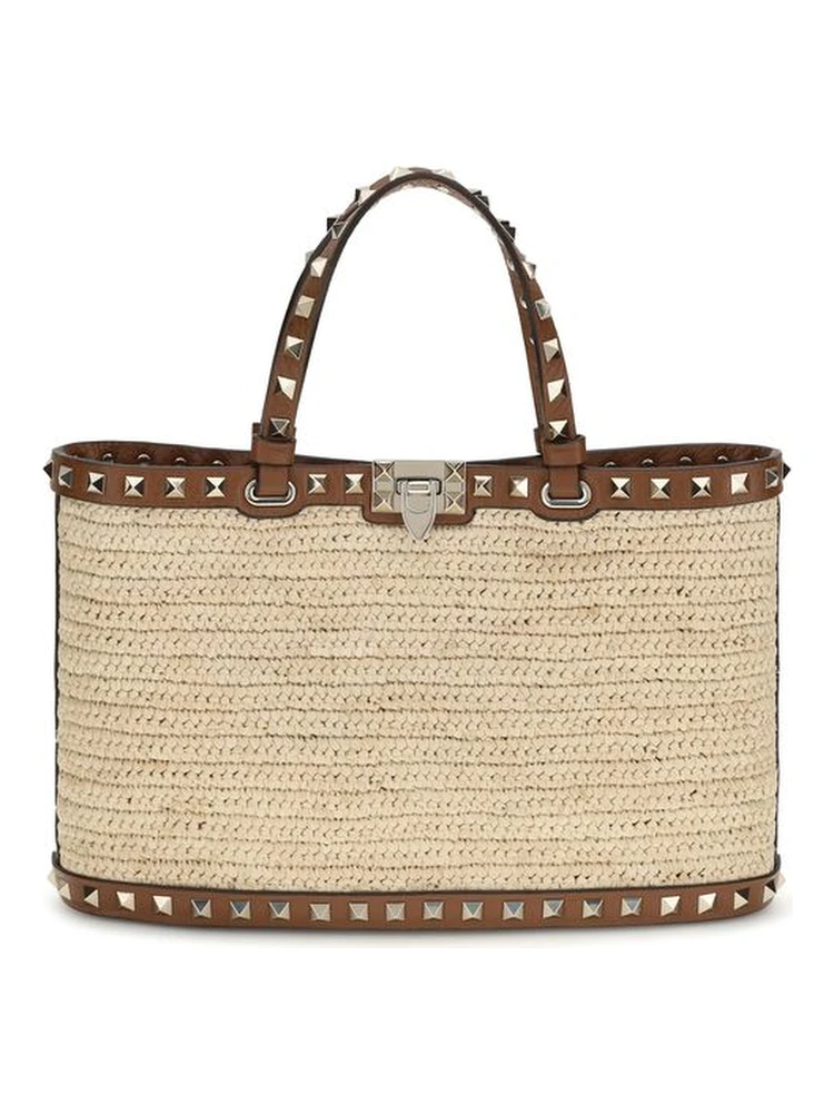 Beige Raffia Shoulder Bag