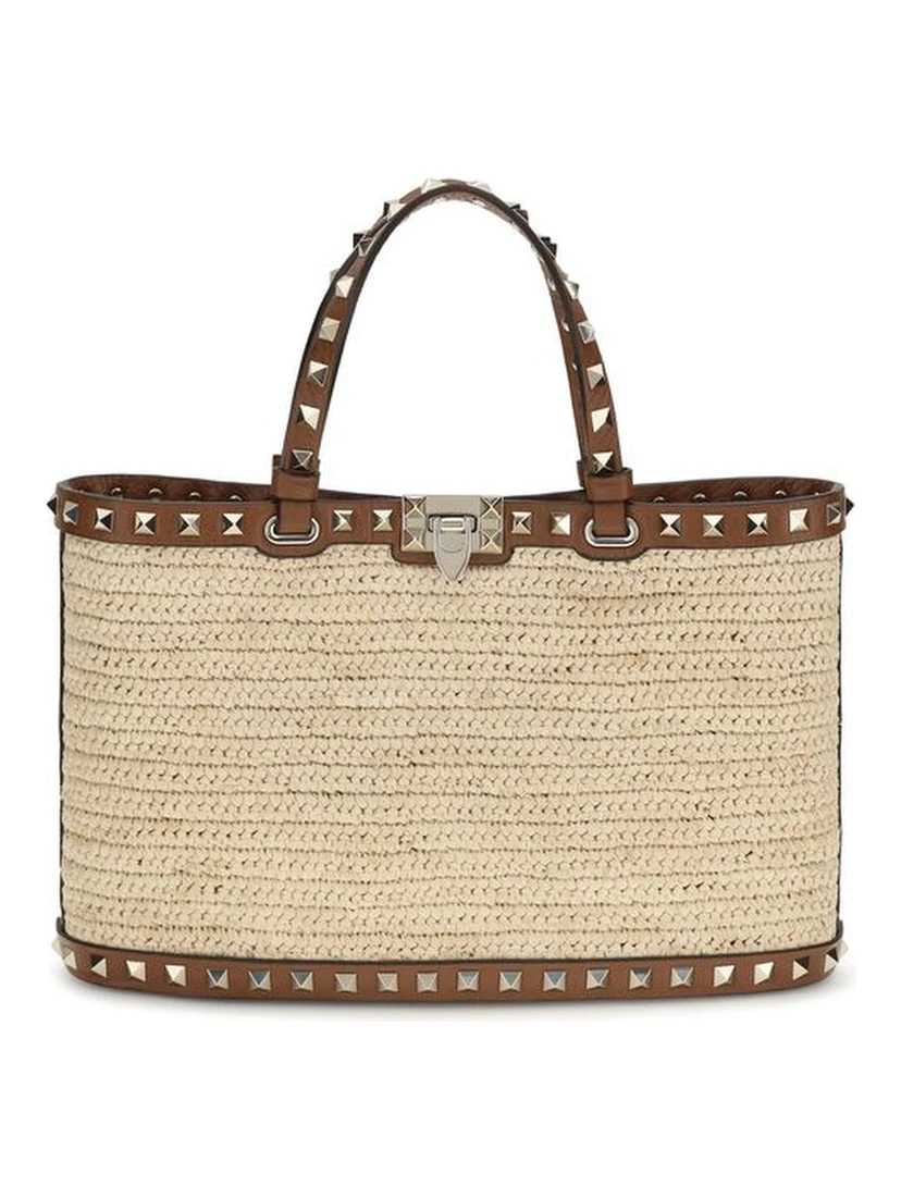 Beige Raffia Shoulder Bag