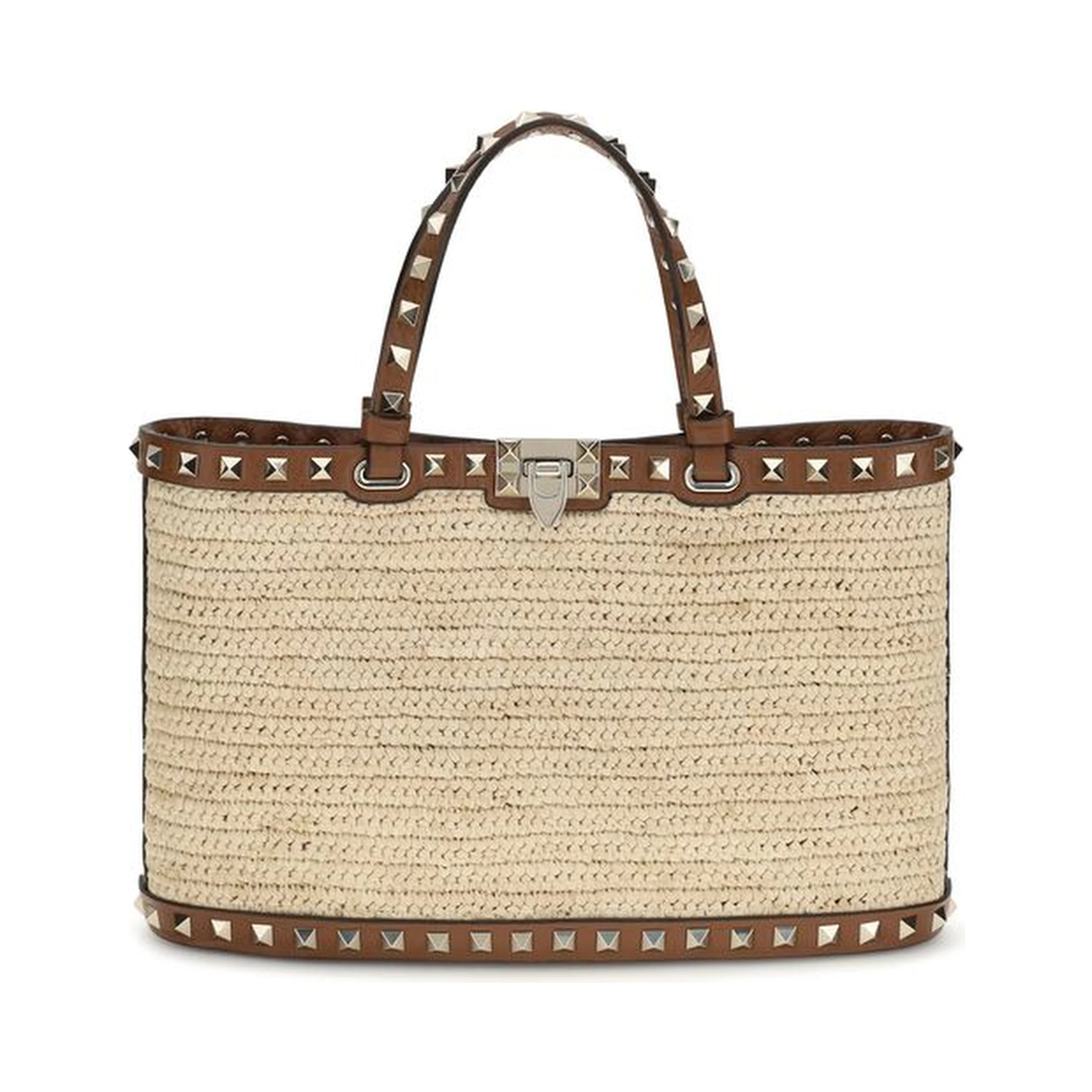 Beige Raffia Shoulder Bag