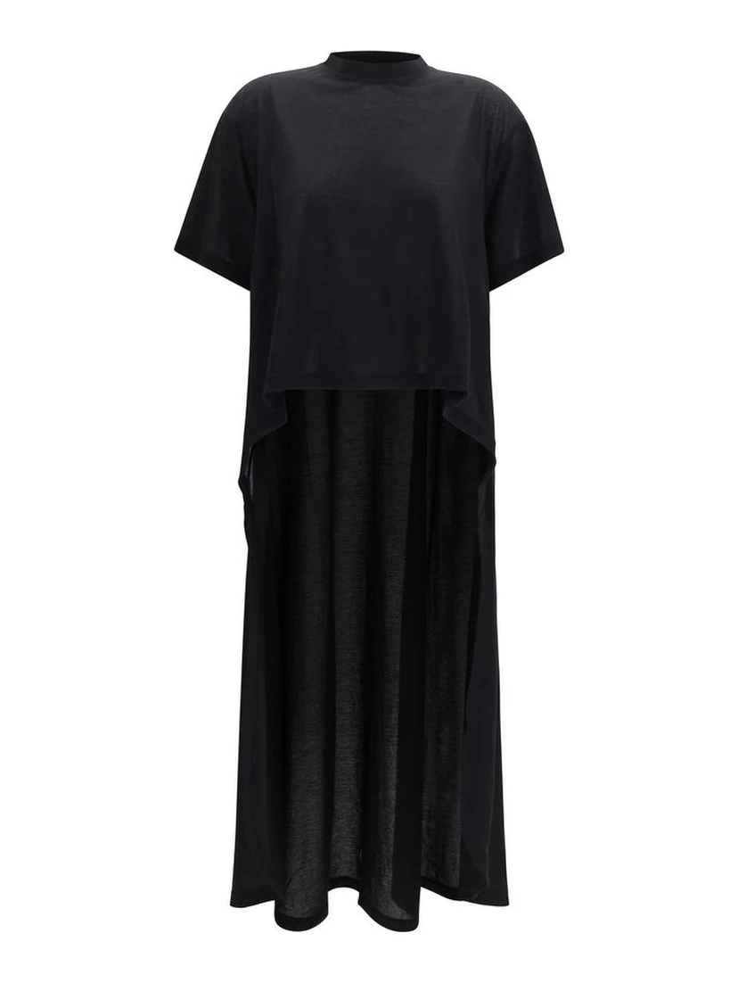 Black Cotton Casual Dress