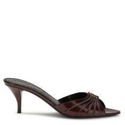 Bordeaux Calf Leather Bos Taurus Stiletto Heel Sandals
