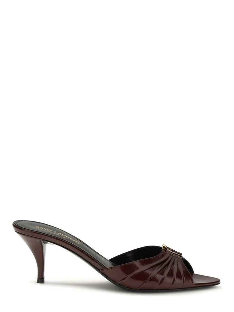 Bordeaux Calf Leather Bos Taurus Stiletto Heel Sandals
