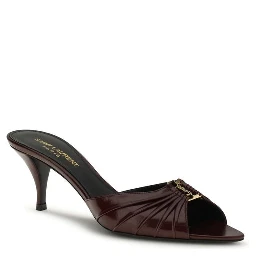 Bordeaux Calf Leather Bos Taurus Stiletto Heel Sandals