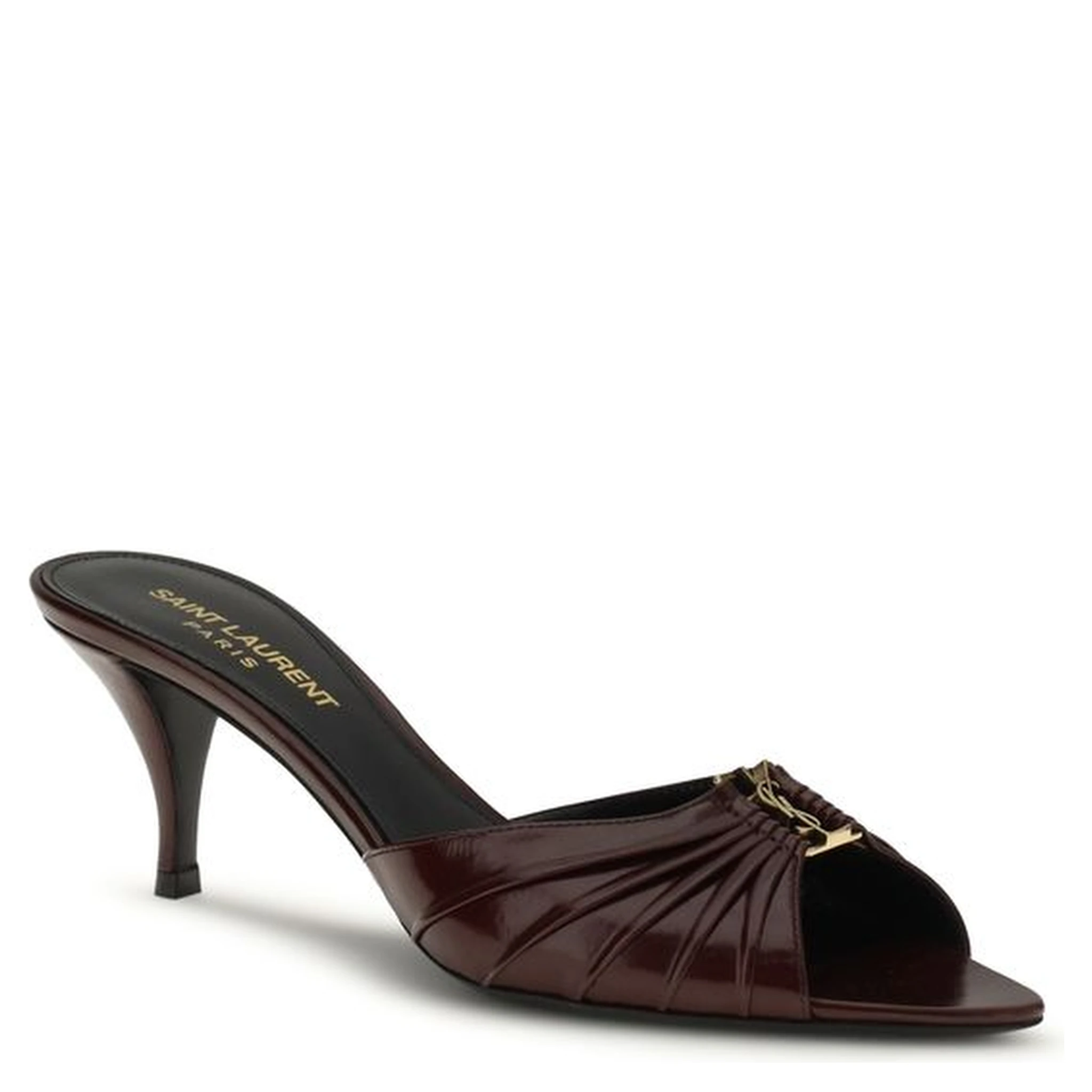 Bordeaux Calf Leather Bos Taurus Stiletto Heel Sandals