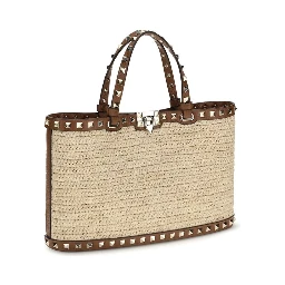 Beige Raffia Shoulder Bag
