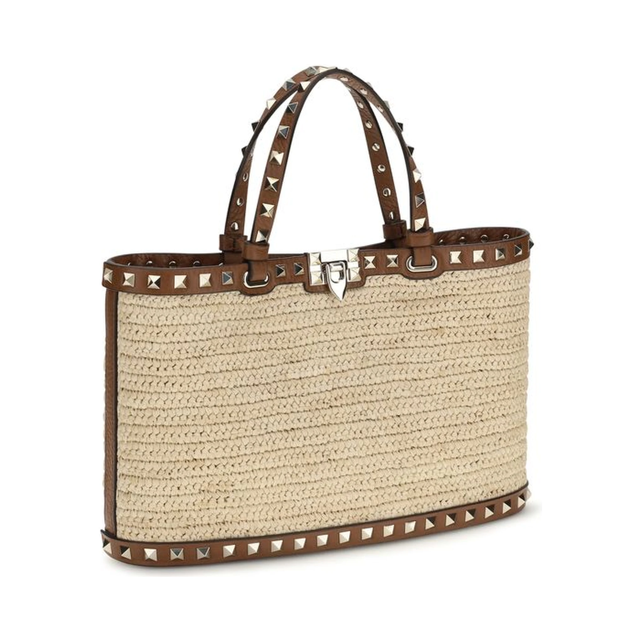 Beige Raffia Shoulder Bag