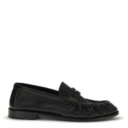 Black Calf Leather Bos Taurus Slip-On Loafers